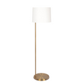 Zenith Offset Brass Base Floor Lamp With Drum Shaped Linen Shade Gold,White Brass,Linen