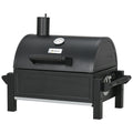 Outsunny Charcoal Bbq Grill With 235 Sq.In. Cooking Area, Tabletop Outdoor Barbecue With Ash Catcher And Built In Thermometer For Patio, Backyard, Camping, Picnic, Black Black Steel