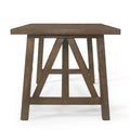 Dining Table Antique Brown Solid Wood Mdf
