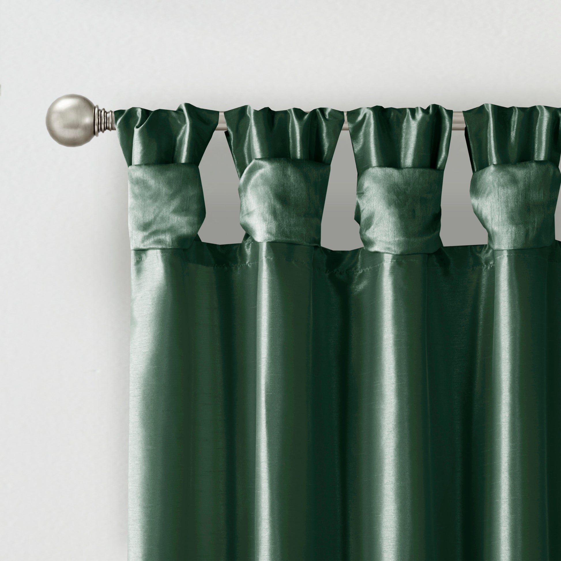 Twist Tab Lined Window Curtain Panel Green 50X95" Green Polyester