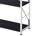 Tennos Black & Chrome Finish Bookshelf Black,Chrome Metal,Synthetic Wood