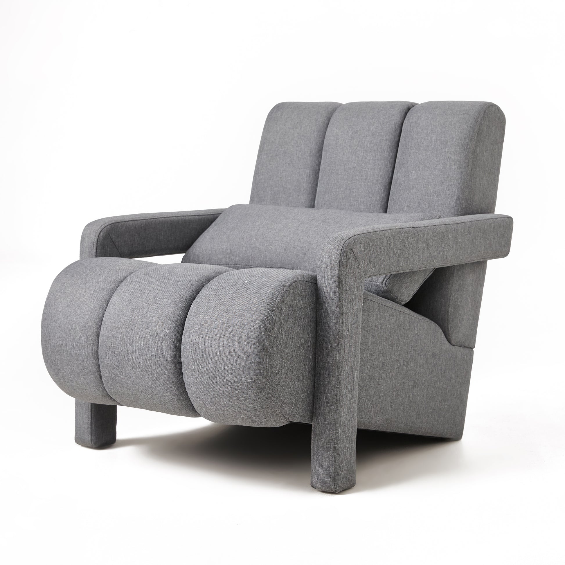 Modern Upholstered Accent Chair, Comfortable Linen Fabric With A Pillow For Living Room,Bedroom.Linen, Dark Grey Dark Grey Primary Living Space Modern Pine Foam Wood Fabric