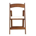 Upholstered Folding Chair, Space Saving, Easy To Carry, 4Pcs, Walnut Shelf Beige Cushion,Dining Room Natural Walnut Solid Wood