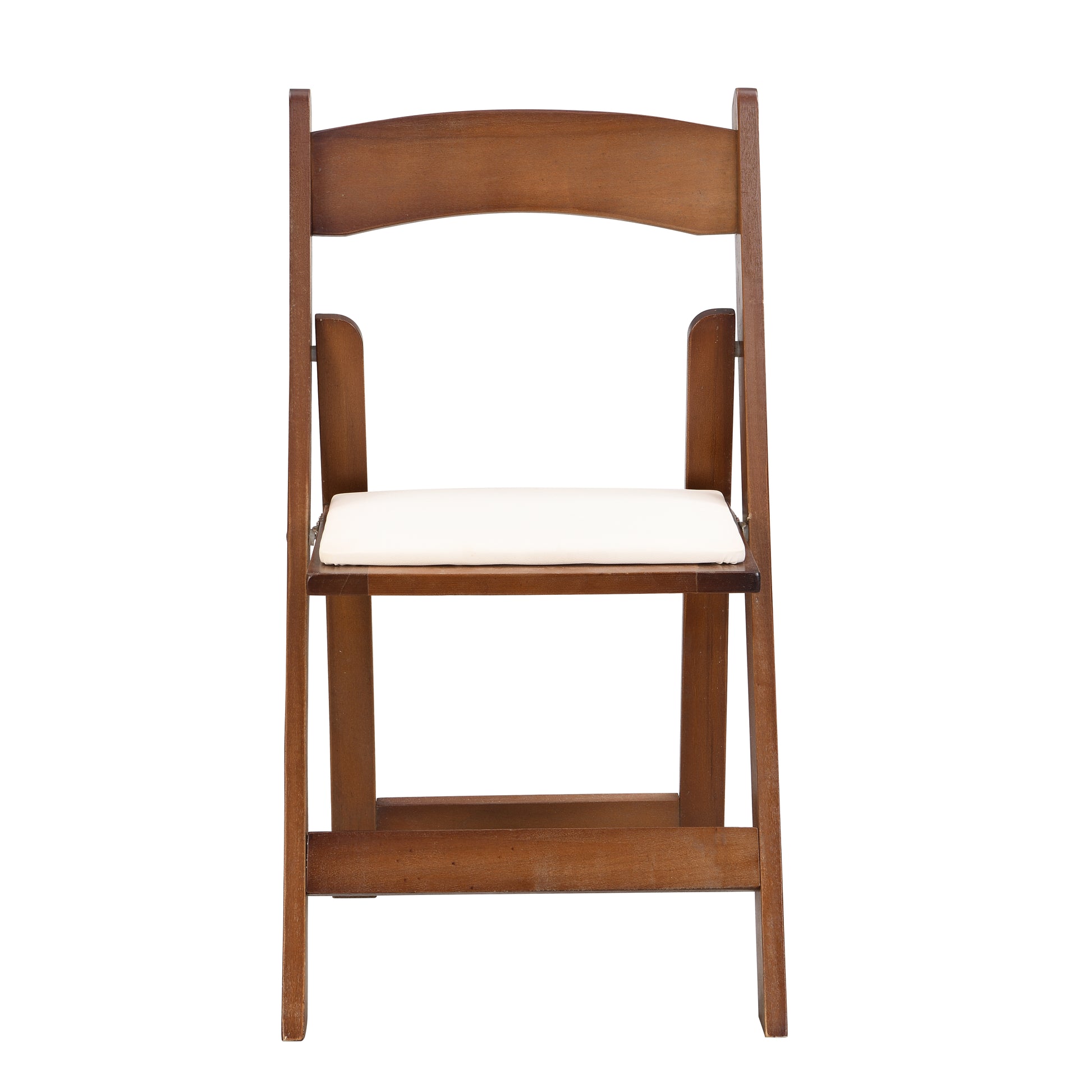 Upholstered Folding Chair, Space Saving, Easy To Carry, 4Pcs, Walnut Shelf Beige Cushion,Dining Room Natural Walnut Solid Wood