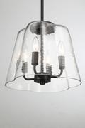 Soiree Four Candle Lights Pendant With Clear Glass Black Finish Black,Clear Ceiling Lights Glass,Metal