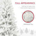 Homcom 6Ft Tall Artificial Christmas Tree, Unlit Xmas Tree With 1000 Branch Tips, Auto Open, Steel Base, Holiday D Cor For Home Office, White White Steel