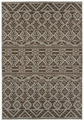 Contemporary, Transitional, Geometric, Textured, High Low Cut & Loop 2' X 3' Rectangle Throw Rug Chocolate Polypropylene