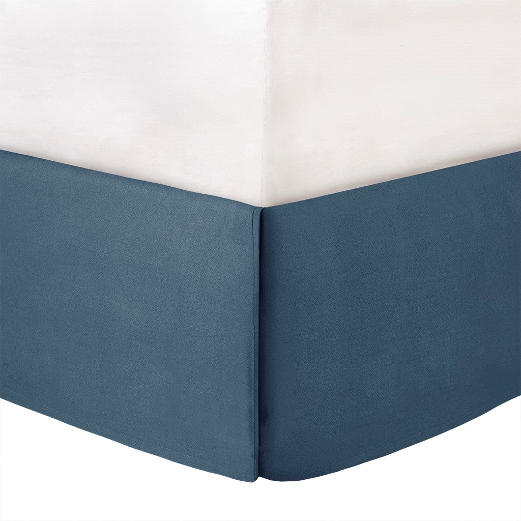 7 Piece Cotton Sateen Comforter Set Blue Queen Queen Blue Polyester