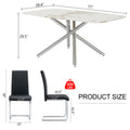 Table And Chair Set, Large Modern Minimalist Rectangular Dining Table, 0.39 