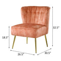 Burnt Orange Tufted Wingback Accent Chair Orange Primary Living Space Modern Velvet