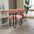 Coolmore Contemporary Designed Velvet Fabric Upholstered Accent Dining Chair Barrel Side Chairs Kitchen Armchair For Living Room Set Of 2 Pink Linen Pink Foam Chenille