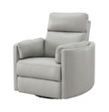 Sagen Glider Recliner W Swivel, Gray Leather Aire Lv01880 Gray Leather