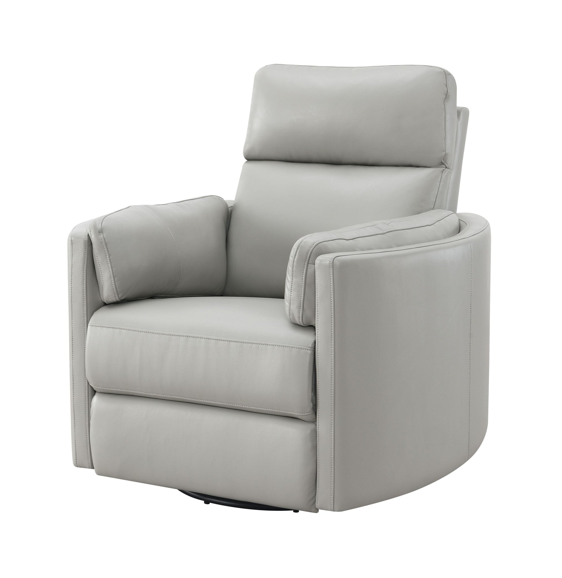 Sagen Glider Recliner W Swivel, Gray Leather Aire Lv01880 Gray Leather