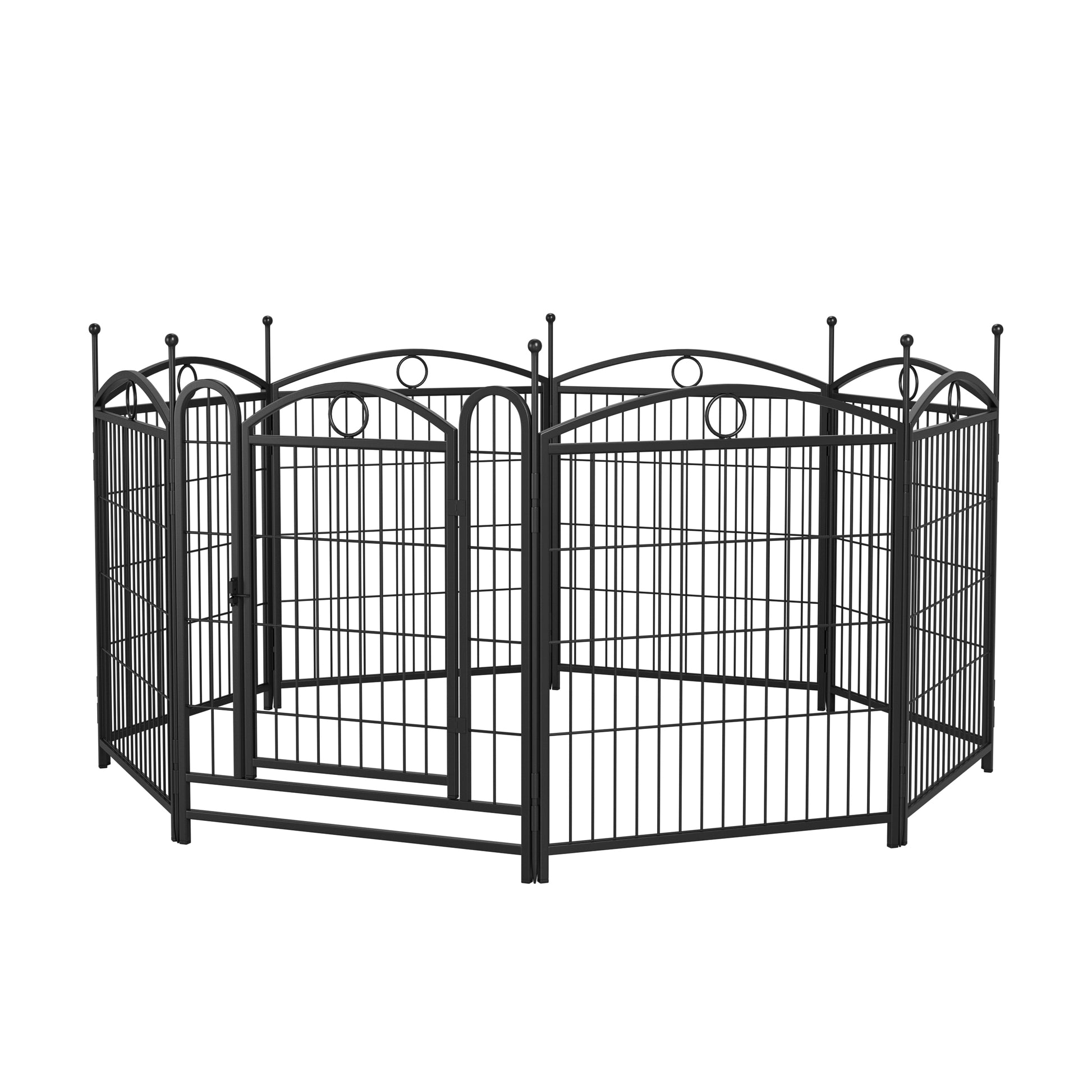 Dog Playpen Indoor 32 Inch 8 Panels Metal Dog Pen Pet Dog Fence Outdoor Exercise Pen With Doors, Heavy Duty Dog Fence Puppy Pen For Large Medium Small Dogs Indoor Outdoor Foldable Pet Exercise Pen