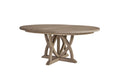 Round Dining Expandable Dining Table Sand Solid Wood Mdf