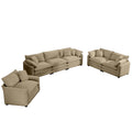 3 Piece Sectional Sofa Oversized Sectional Sofa Comfortable Sectional Sofaone Single Sectional Sofa, One 2 Seater Sofas, One 3 Seater Sofas Tan Corduroy Deep Seat Sofa Tan Corduroy 6 Seat
