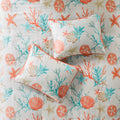 7 Piece Cotton Sateen Comforter Set Coral King King Coral Cotton
