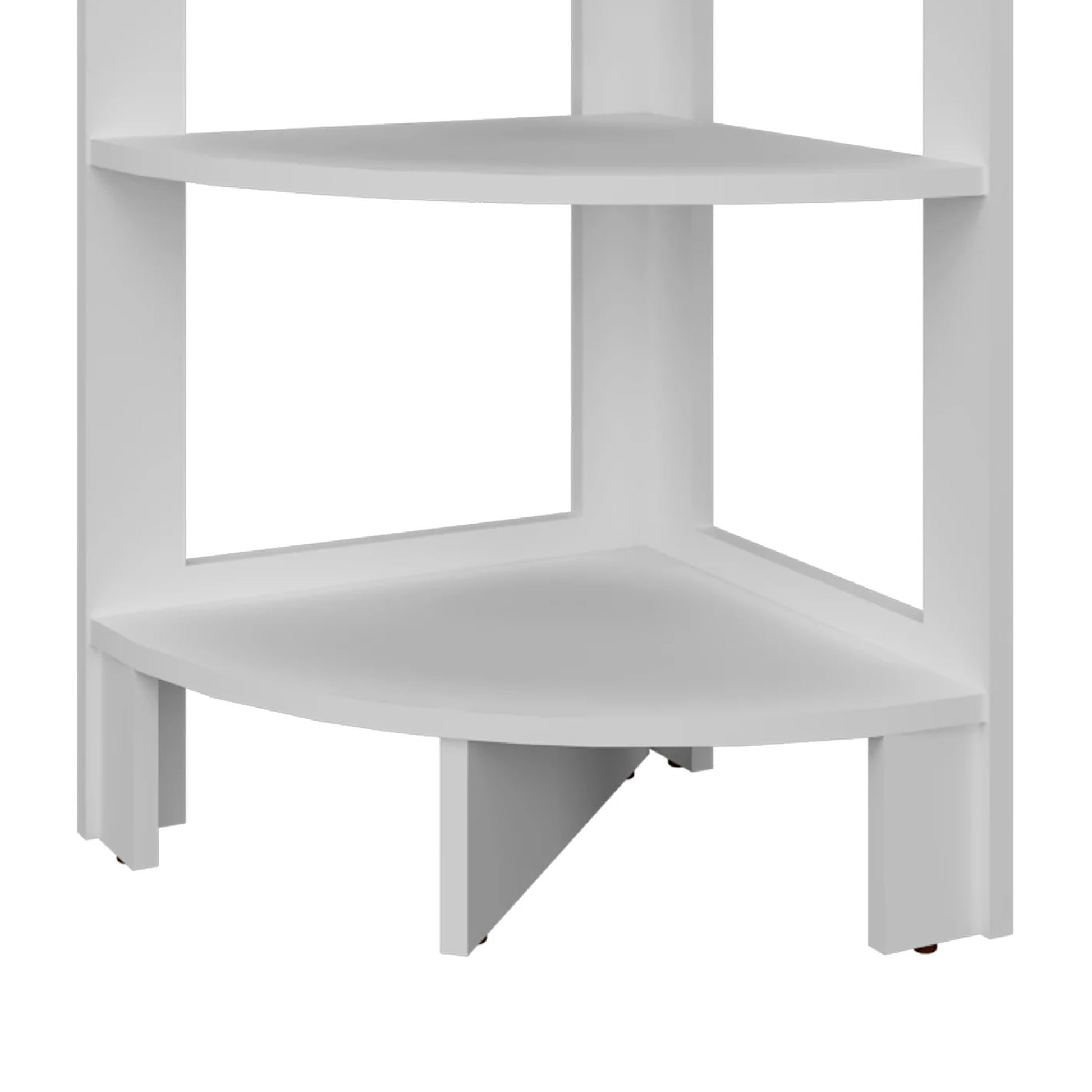 White Corner Shelf With 3 Shelf 3 White White Corner Horizontal Primary Living Space Open Back Wood Modern Particle Board
