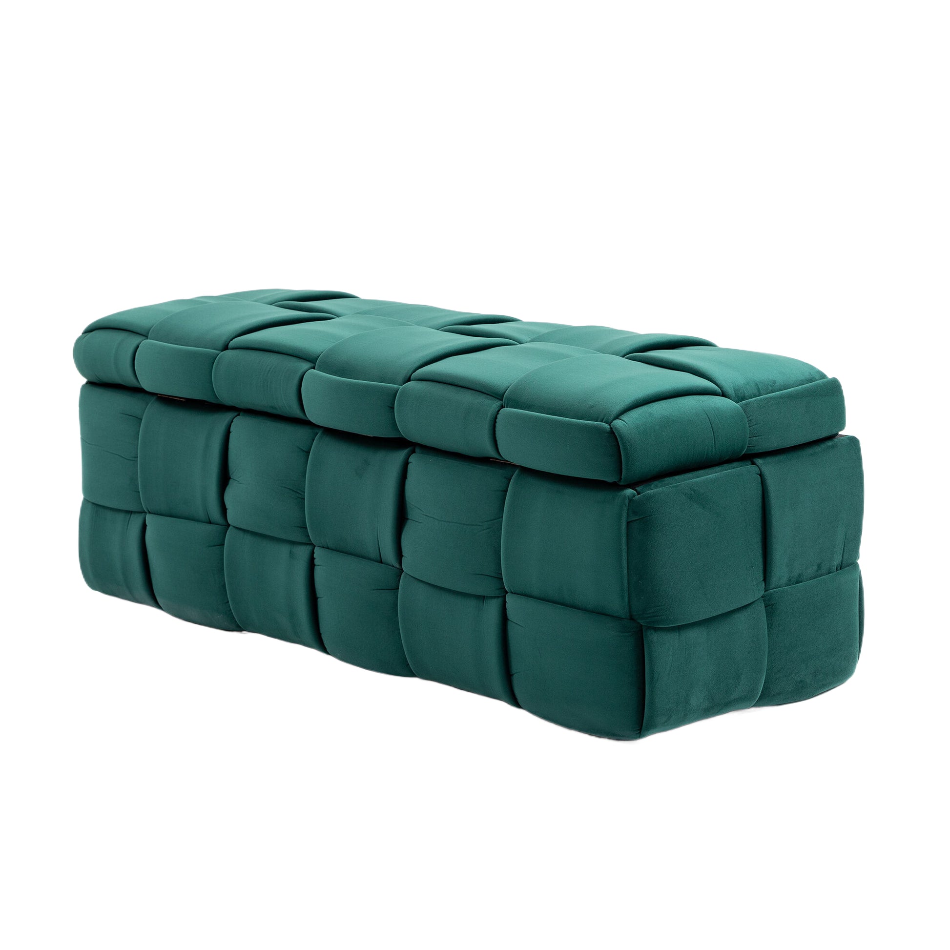 Coolmore Storage Ottoman,Bedroom End Bench,Upholstered Fabric Storage Ottoman With Safety Hinge, Entryway Padded Footstool, Ottoman Bench For Living Room & Bedroom Green Green Velvet Bedroom Black Foam Velvet