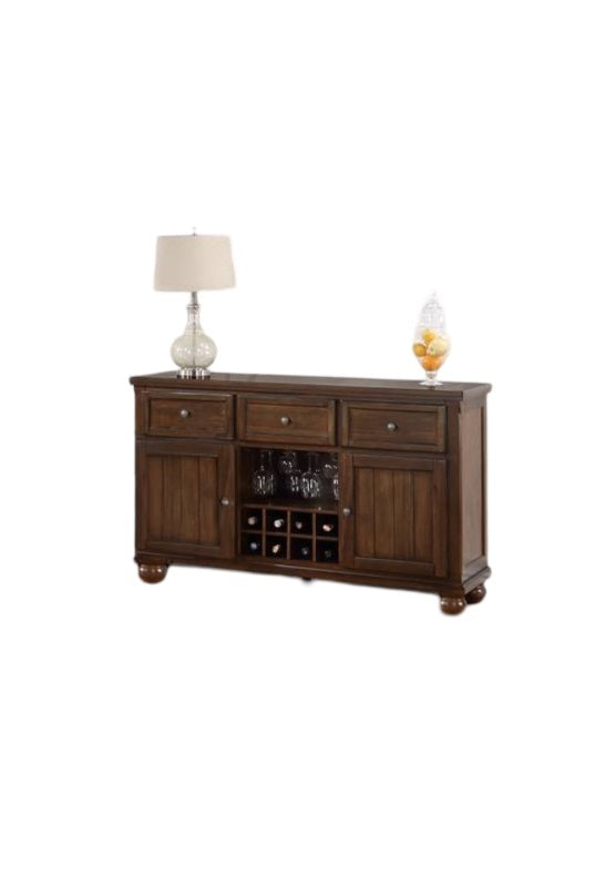 Cherry Brown Finish Traditional Style 1Pc Server Of Drawers Storage Cabinet Wooden Furniture Brown Mix,Cherry Dining Room Contemporary,Traditional Wine Bottle Storage Wood