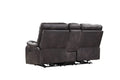 Hooper Gray Power Reclining Loveseat Gray Foam Engineered Wood