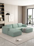 104.32*66.92 Modular Sectional Sofa Sleeper Couch, Sectional Sofa With Chaise And Ottoman, Convertible U Shaped Modular Sofa Set. Compressed Spon, Light Green Combo A 2B 2D Light Green Primary Living Space Soft Minimalist,Modern Foam Spring 5 Seat