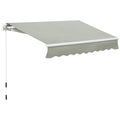 Outsunny 8' X 7' Patio Retractable Awning, Manual Exterior Sun Shade Deck Window Cover, Grey Gray Aluminum