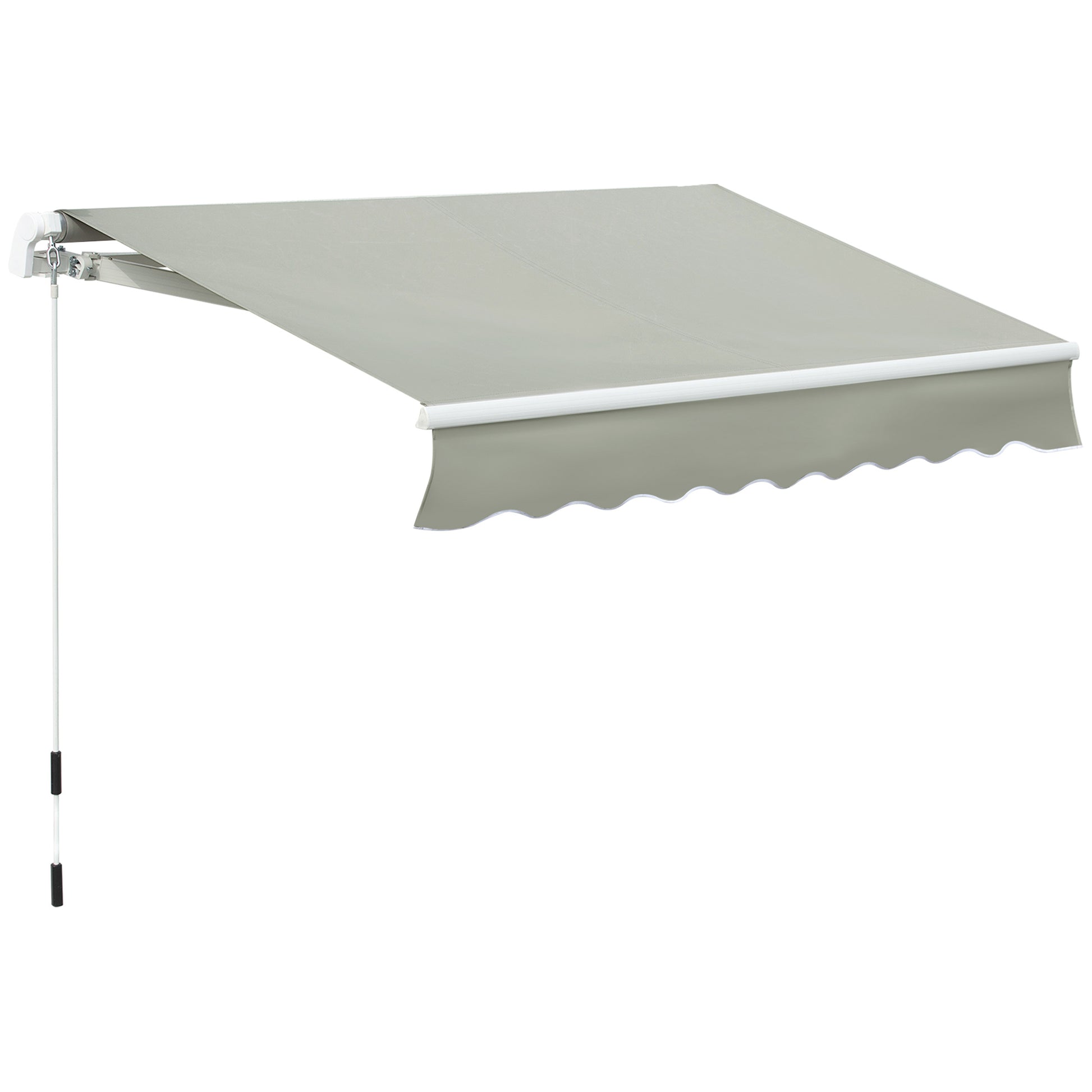 Outsunny 8' X 7' Patio Retractable Awning, Manual Exterior Sun Shade Deck Window Cover, Grey Gray Aluminum