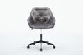 Velvet Home Office Chair, Modern Home Desk Chair With Wheelsvanity Chairs For Living Room, Bedroom,Study Room,Computer Chair Grey Fiber Foam And Polyester Fiber Pad Iron