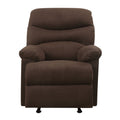 Chocolate Pillow Top Arms Recliner With Tufted Back Chocolate Microfiber Manual Handle Wood Primary Living Space Pillow Back Handle Eucalyptus Pillow Top Arms Microfiber