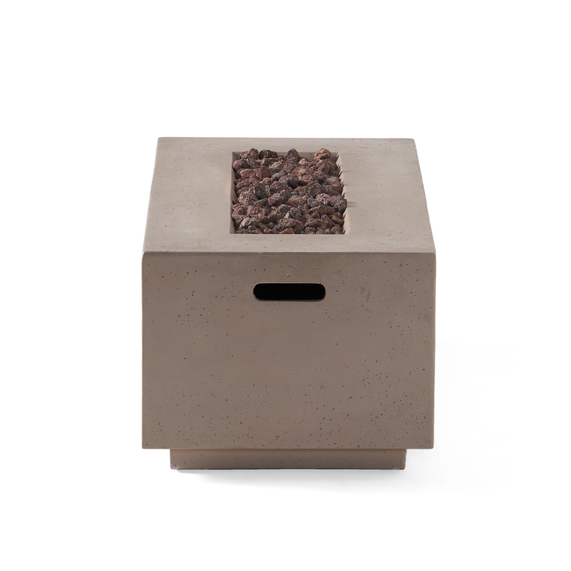 40" Outdoor 40,000 Btu Rectangular Mgo Concrete Propane Fire Pit, Dark Grey Tank Cover Not Included Light Grey Magnesium Oxide