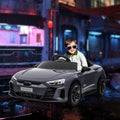 Aosom Kids Ride On Car, 12V Licensed Audi Rs E Tron Gt 3.1 Mph Electric Car For Kids, Ride On Toy For Boys And Girls With Remote Control, 4 Wheels With Suspension, Horn, Music, Lights, Gray Gray Plastic