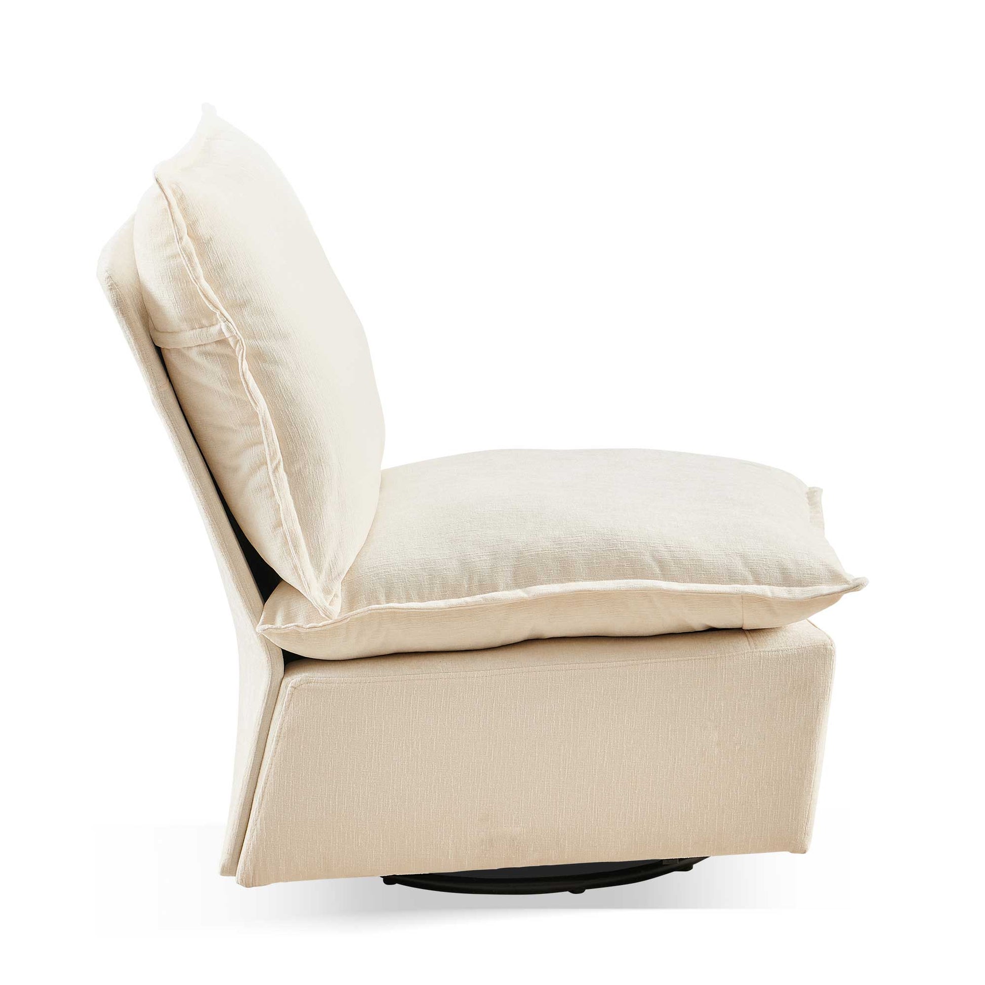 Detachable Off White Chenille Single 360 Swivel Rocking Rocker,360 Swivel Sofa Chair & Single Sofa Lounge, Comfortable Seating For Living Room & Bedroom,Off White Sofa 1Pc Off White Primary Living Space Modern Foam Chenille