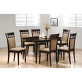 Set Of 2 Upholstered Side Chairs, Cappuccino And Tan Solid Cappuccino Dining Room Dining Chairs Set Of 2 Mdf,Microfiber