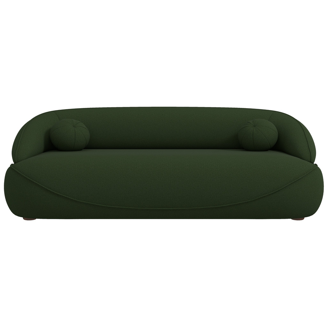 Andrew Dark Green Boucle Sofa Dark Green Wood Primary Living Space Medium Firm Mid Century Modern Foam Boucle,Solid Wood 3 Seat