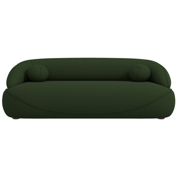 Andrew Dark Green Boucle Sofa Dark Green Wood Primary Living Space Medium Firm Mid Century Modern Foam Boucle,Solid Wood 3 Seat