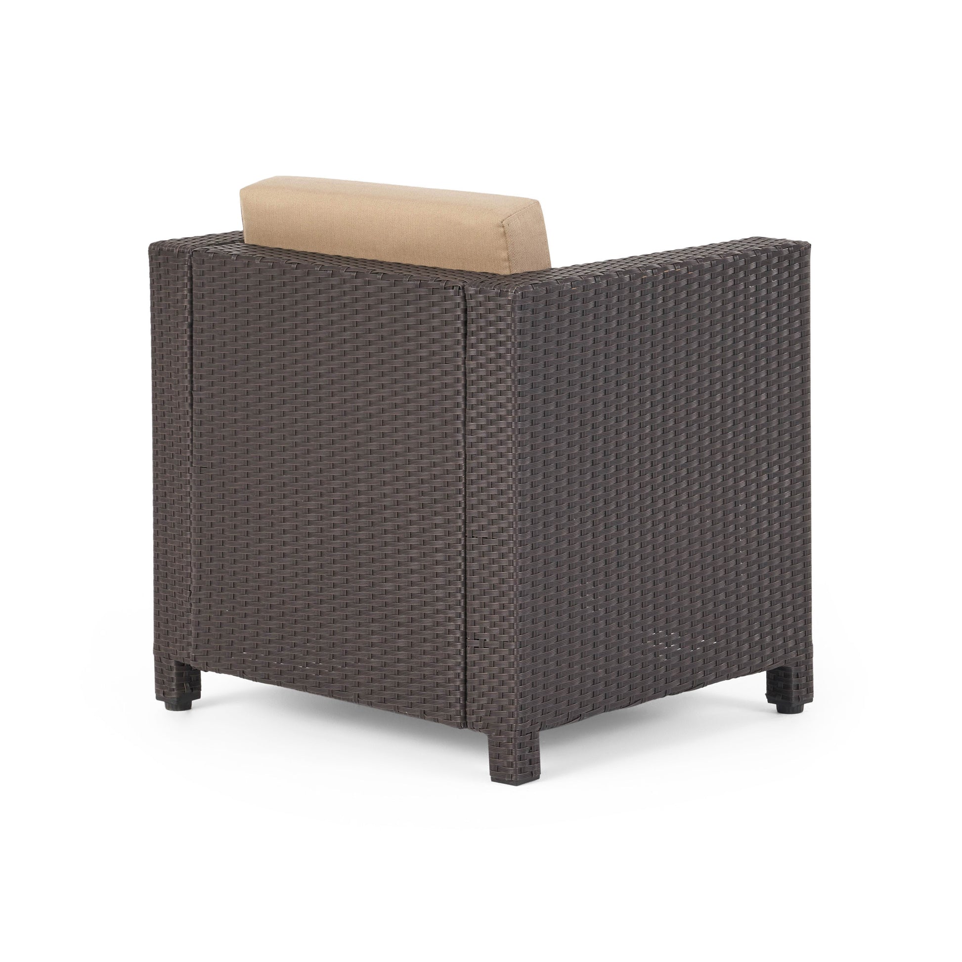 Club Chair Mp4 Brown Beige Rattan Metal