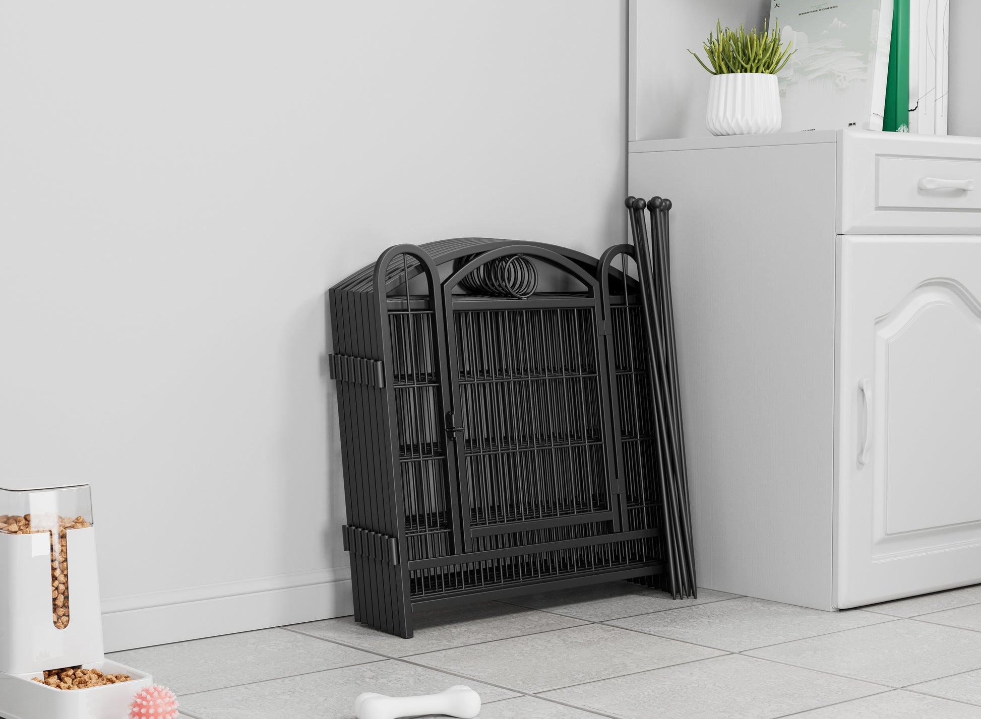 Dog Playpen Indoor 24 Inch 8 Panels Metal Dog Pen Pet Dog Fence Outdoor Exercise Pen With Doors, Heavy Duty Dog Fence Puppy Pen For Large Medium Small Dogs Indoor Outdoor Foldable Pet Exercise Pen