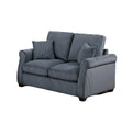Classic Living Room 2Pc Sofa Set Dark Gray Corduroy Sofa Loveseat W Pillows Square Arms Plush Couch Dark Gray Primary Living Space Cushion Back Classic,Contemporary,Modern Rubberwood Rolled Arms Corduroy 4 Seat