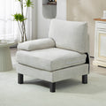 Homcom Module For Modular Sectional Sofa, Left Facing Armchair With Wood Legs And Pocket Spring For Living Room, Bedroom, Cream White Cream White Polyester 1 Seat