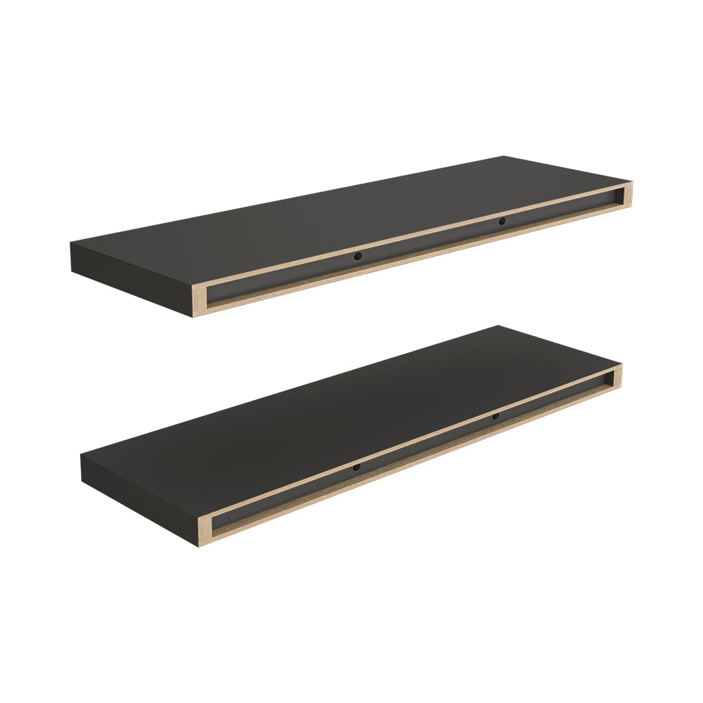 Floating Shelf Dallas, Living Room, Matt Gray Matte Gray Particle Board Engineered Wood