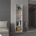 White 5 Shelf Slim Bookcase 5 White White Standard Horizontal Primary Living Space Closed Back Wood Wood