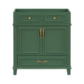 30'' Bathroom Vanity Without Top,Solid Wood Frame Bathroom Storage Cabinet With Soft Closing Doors,Frame Bathroom Storage Cabinet Only, Retro Style, Green 1 Green 2 Bathroom Freestanding Modern Solid Wood Mdf Painted