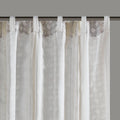 2Pk Poly Printed Curtain Panel With Tufted Stripe White Taupe 2 Pk 50X84