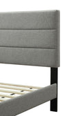 Queen Sized Channel Bed In A Box W Usb Gray Upholstered