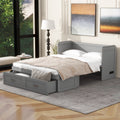 Full Size Murphy Bed With Usb Ports, Large Drawers And Metal Handles,Gray Full Gray Solid Wood Mdf