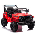 12V Kids Ride On Electric Truck Car W Parents Control,2Wd,Four Wheel Suspension,Early Education Function,Adjustable Volume,Usb,Mp3,Bluetooth,Microphone Jack,Power Display,Led Lights For Kids Aged 3. Red Polypropylene