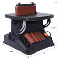 Vertical Oscillating Spindle Sander & Belt Sander, 2 In 1 Combination Woodworking Machine Black Steel