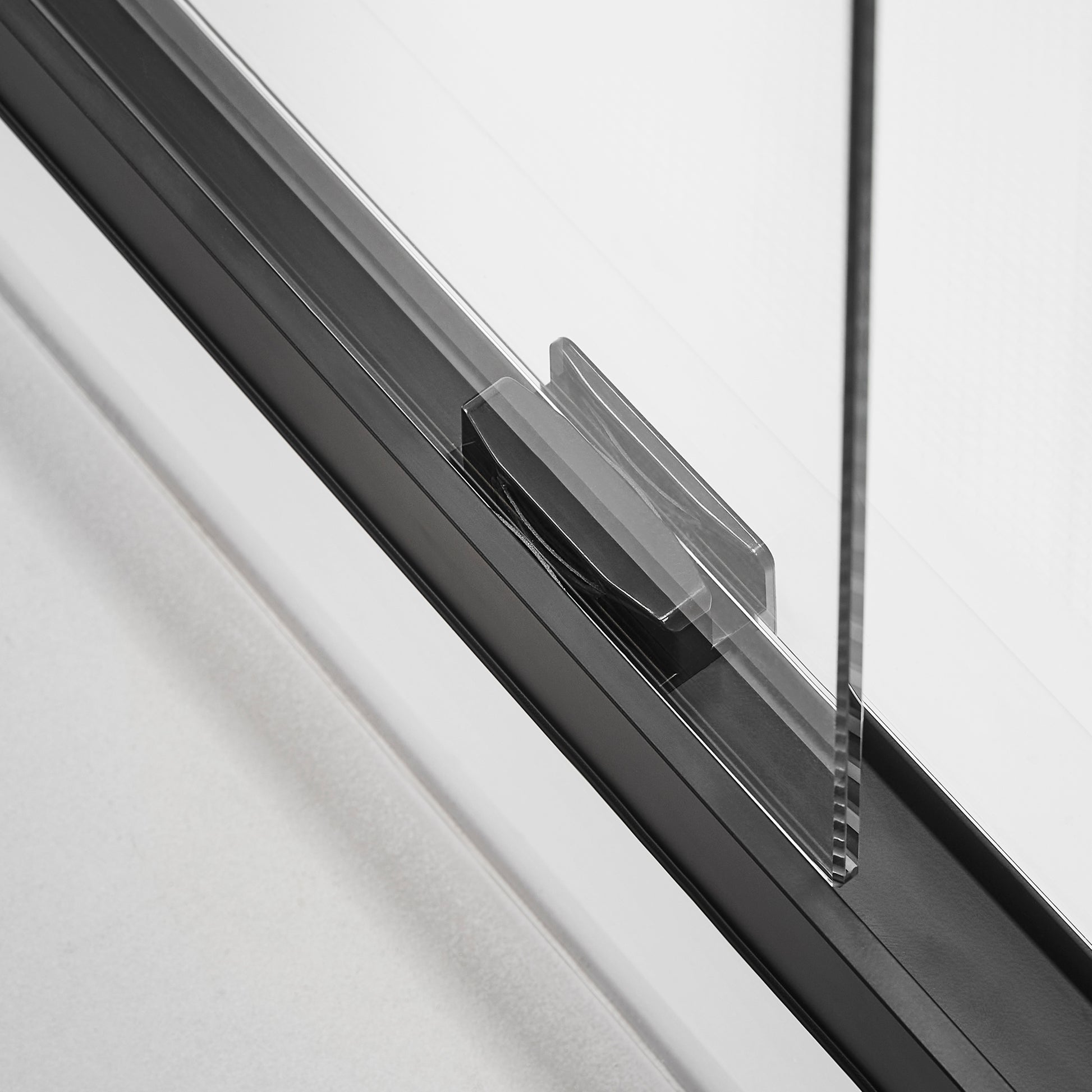 Framed Sliding Shower Door 56" 60"W X 75"H, Bypass Double Sliding Glass Door With 1 4" 6Mm Clear Glass, Matte Black Finish Matte Black Bathroom American Design Glass Metal