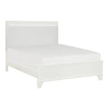 White High Gloss Finish Modern Full Bed 1Pc Led Light Headboard Faux Leather Upholstered Wooden Furniture Box Spring Required Full White Wood Bedroom Modern Panel Faux Leather Wood